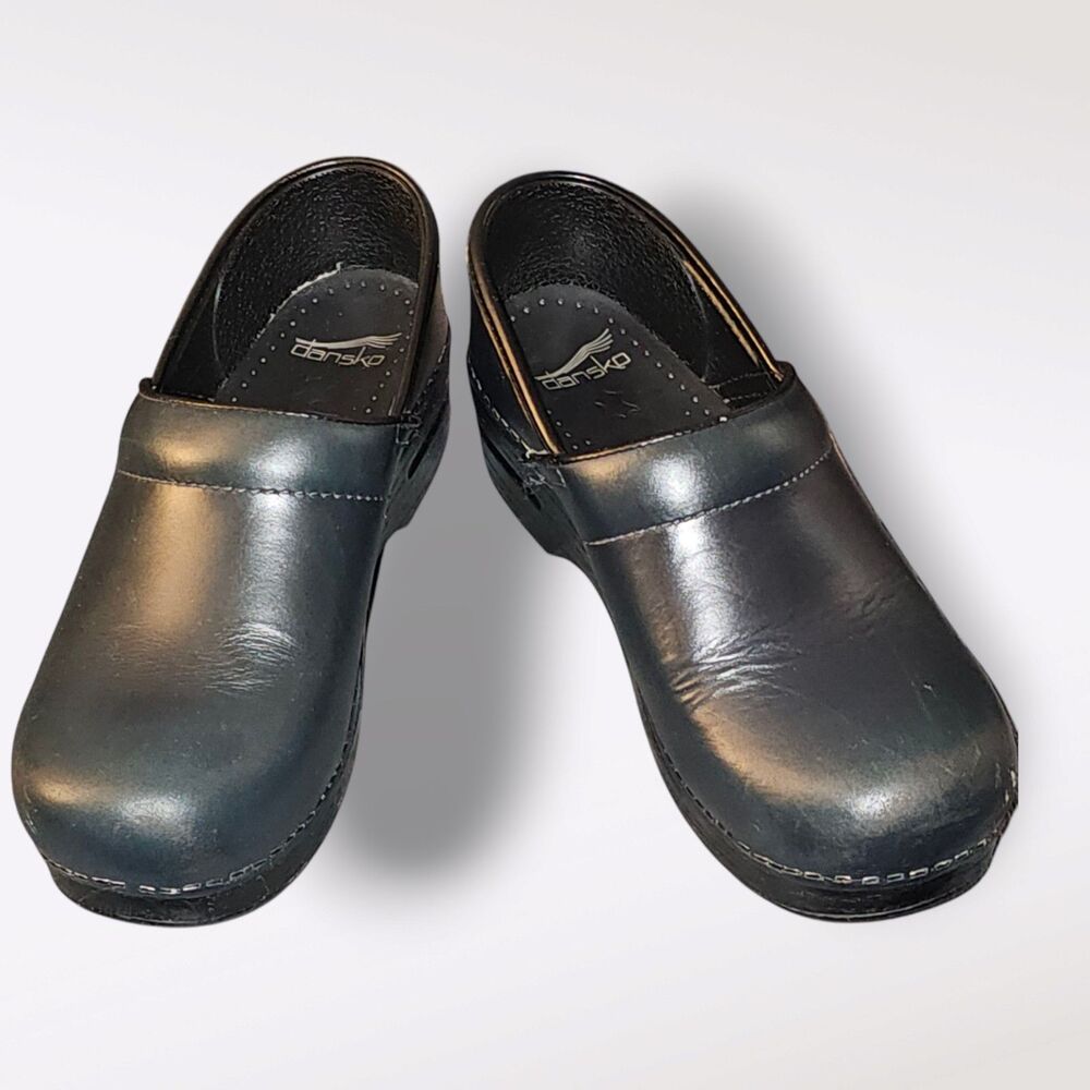 Dansko Patent Leather Clogs Slip On Dark Green Womens Size 9M EU 39  SB1